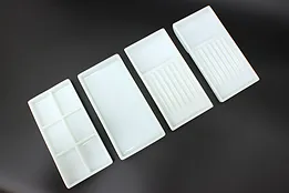 Set of 4 Antique Milk Glass Dental Artist Trays, Two Rivers #53251