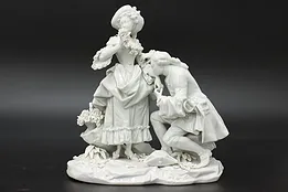 Courting Couple Vintage Porcelain Sculpture, N Crown Mark #48954