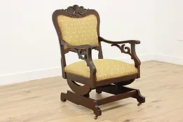 Victorian Antique Carved Birch Parlor or Porch Rocking Chair #49958