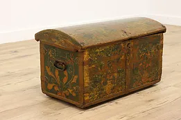 Rosemaling Norwegian Antique 1777 Farmhouse Dowry Trunk #54216