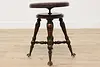 Victorian Antique Swivel Adjustable Piano Stool, Holtzman (8)