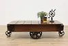 Industrial Salvage Antique Railroad Cart Coffee Table (3)