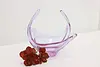 Murano Vintage Blown Purple Art Glass Bowl Sculpture (2)