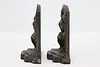 Pair of Antique Bronze Finish Rodin The Thinker Bookends (5)