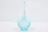 Teal Opalescent Vintage Hobnail Glass Bride Basket (4)