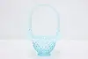 Teal Opalescent Vintage Hobnail Glass Bride Basket (5)