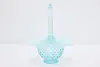 Teal Opalescent Vintage Hobnail Glass Bride Basket (6)