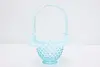 Teal Opalescent Vintage Hobnail Glass Bride Basket (7)