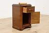 Art Deco Vintage Walnut Chairside End Side Table, Nightstand #51099