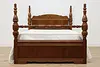 Art Deco Vintage Walnut & Mahogany Full Size Bed (6)