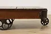 Farmhouse Antique Industrial Railroad Cart Coffee Table (12)