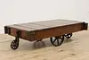 Farmhouse Antique Industrial Railroad Cart Coffee Table (4)