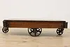 Farmhouse Antique Industrial Railroad Cart Coffee Table (5)