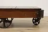 Farmhouse Antique Industrial Railroad Cart Coffee Table (7)