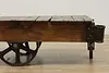 Railroad Salvage Cart Antique Ash & Elm Coffee Table Nutting (12)