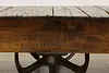 Railroad Salvage Cart Antique Ash & Elm Coffee Table Nutting (13)