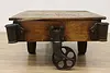 Railroad Salvage Cart Antique Ash & Elm Coffee Table Nutting (14)