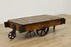 Railroad Salvage Cart Antique Ash & Elm Coffee Table Nutting (3)