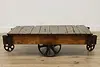 Railroad Salvage Cart Antique Ash & Elm Coffee Table Nutting (4)