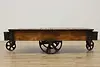 Railroad Salvage Cart Antique Ash & Elm Coffee Table Nutting (6)