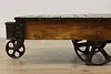 Railroad Salvage Cart Antique Ash & Elm Coffee Table Nutting (7)