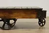 Railroad Salvage Cart Antique Ash & Elm Coffee Table Nutting (8)