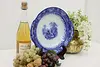 Victorian Antique English Flow Blue China Bowl, Doulton (2)