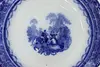 Victorian Antique English Flow Blue China Bowl, Doulton (9)