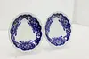 Pair of Victorian Antique Flow Blue China Saucers, Johnson (3)