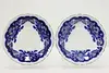 Pair of Victorian Antique Flow Blue China Saucers, Johnson (4)