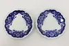 Pair of Victorian Antique Flow Blue China Saucers, Johnson (6)