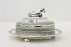 Victorian Antique Silverplate Butter Dish, Cow Sculpture, GM (10)