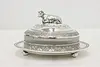 Victorian Antique Silverplate Butter Dish, Cow Sculpture, GM (8)