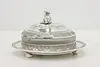 Victorian Antique Silverplate Butter Dish, Cow Sculpture, GM (9)