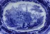 Victorian Antique Flow Blue China Serving Bowl, B&L (4)