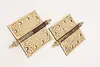 Pair of Antique Victorian Bronze & Iron Door Hinges (2)