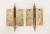 Pair of Antique Victorian Bronze & Iron Door Hinges (3)