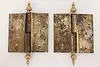 Pair of Antique Victorian Bronze & Iron Door Hinges (4)