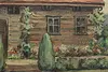 Summer Cabin Antique Original Oil Painting, Merlet 23" #53040