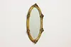 French Antique Gold Painted Oval Wall Mirror, Shells & Roses (2)