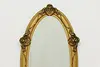 French Antique Gold Painted Oval Wall Mirror, Shells & Roses (5)