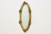 French Antique Gold Painted Oval Wall Mirror, Shells & Roses (7)