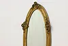 French Antique Gold Painted Oval Wall Mirror, Shells & Roses (8)