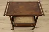 Arts & Crafts Antique Birch Rolling Tea or Bar Cart, Signed (4)