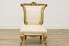 French Rococo Design Antique Carved Gilt Side Chair (4)