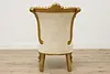 French Rococo Design Antique Carved Gilt Side Chair (9)