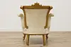 French Rococo Design Antique Carved & Painted Armchair (11)