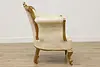 French Rococo Design Antique Carved & Painted Armchair (14)