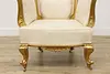 French Rococo Design Antique Carved & Painted Armchair (6)