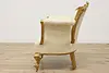 French Rococo Design Antique Carved & Painted Armchair (8)